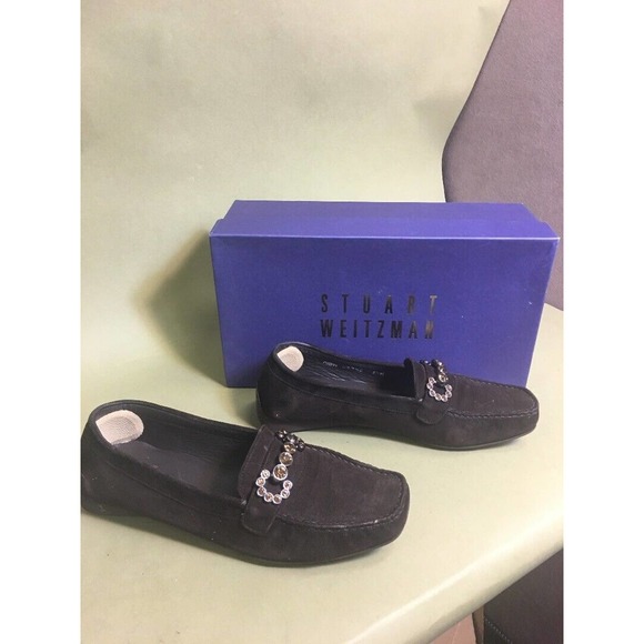 Stuart Weitzman Shoes - STUART WEITZMAN Women's Cola brown Suede Loafer Shoes Sz 6.5B moccasin